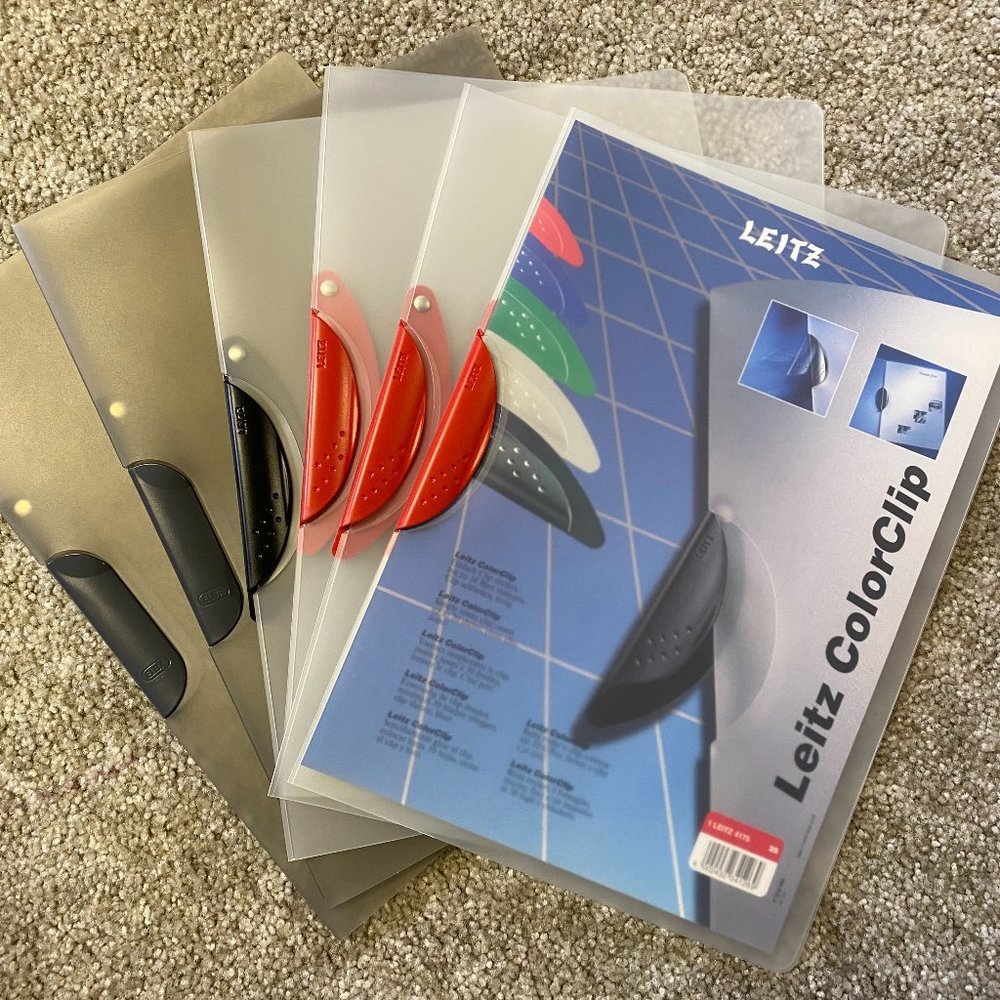 Leitz Set of 6 Plastic A4 Document Report Binders